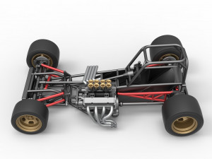 Supermodified front engine race car Base Scale 1 to 25 3D Принт Модель