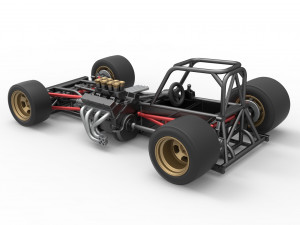 Supermodified front engine race car Base Scale 1 to 25 3D Принт Модель