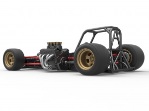 Supermodified front engine race car Base Scale 1 to 25 3D Принт Модель