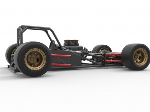 Supermodified front engine race car Base Scale 1 to 25 3D Принт Модель