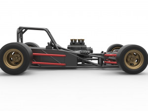 Supermodified front engine race car Base Scale 1 to 25 3D Принт Модель
