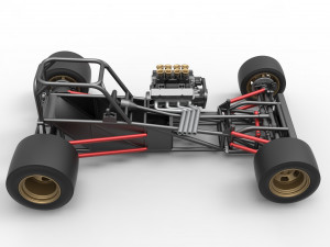 Supermodified front engine race car Base Scale 1 to 25 3D Принт Модель