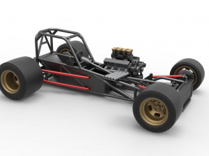 Supermodified front engine race car Base Scale 1 to 25 3D Принт Модель