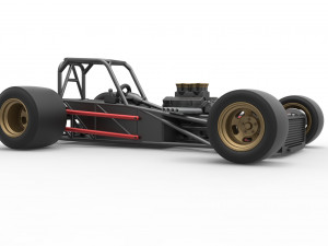Supermodified front engine race car Base Scale 1 to 25 3D Принт Модель