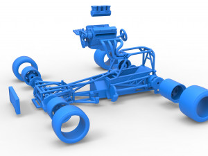 Supermodified front engine race car Base Scale 1 to 25 3D Принт Модель