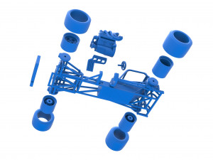 Supermodified front engine race car Base Scale 1 to 25 3D Принт Модель