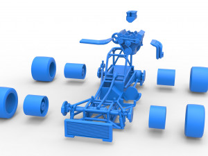 Supermodified front engine race car Base Scale 1 to 25 3D Принт Модель
