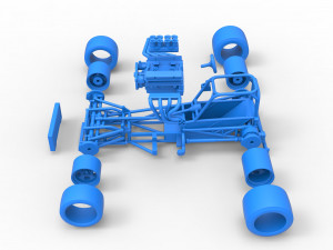 Supermodified front engine race car Base Scale 1 to 25 3D Принт Модель
