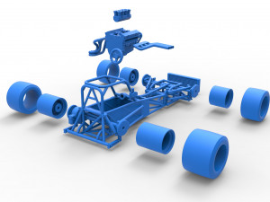 Supermodified front engine race car Base Scale 1 to 25 3D Принт Модель