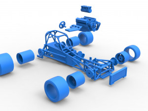 Supermodified front engine race car Base Scale 1 to 25 3D Принт Модель