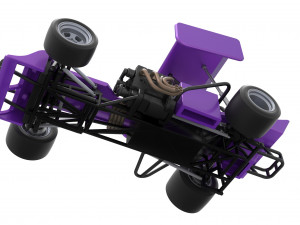 Supermodified front engine Winged race car Scale 1 to 25 3D 프린트 모델