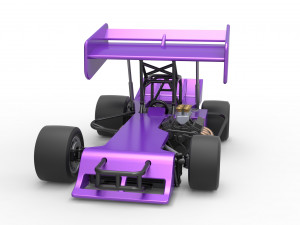 Supermodified front engine Winged race car Scale 1 to 25 3D 프린트 모델