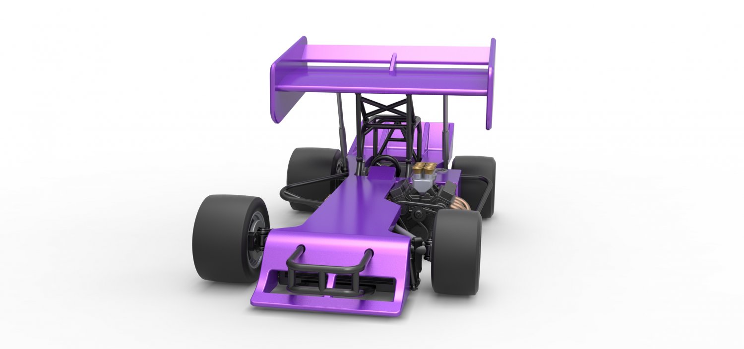3D file Diecast Supermodified front engine Winged race car V2 Scale 1:25  🏎️・3D printing model to download・Cults