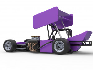 Supermodified front engine Winged race car Scale 1 to 25 3D 프린트 모델