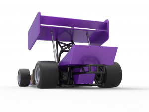 Supermodified front engine Winged race car Scale 1 to 25 3D 프린트 모델