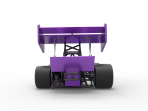 Supermodified front engine Winged race car Scale 1 to 25 3D 프린트 모델