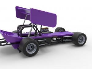Supermodified front engine Winged race car Scale 1 to 25 3D 프린트 모델