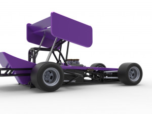 Supermodified front engine Winged race car Scale 1 to 25 3D 프린트 모델