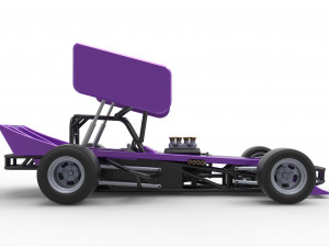 Supermodified front engine Winged race car Scale 1 to 25 3D 프린트 모델