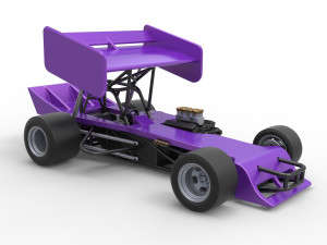 Supermodified front engine Winged race car Scale 1 to 25 3D 프린트 모델