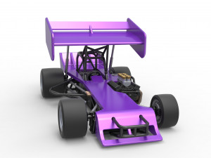 Supermodified front engine Winged race car Scale 1 to 25 3D 프린트 모델