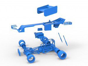 Supermodified front engine Winged race car Scale 1 to 25 3D 프린트 모델