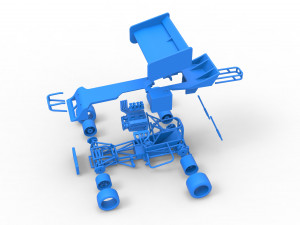 Supermodified front engine Winged race car Scale 1 to 25 3D 프린트 모델