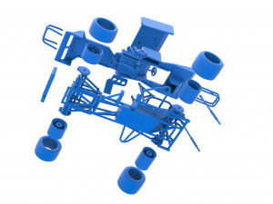 Supermodified front engine Winged race car Scale 1 to 25 3D 프린트 모델