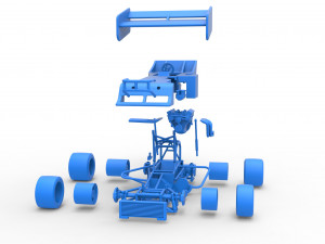 Supermodified front engine Winged race car Scale 1 to 25 3D 프린트 모델