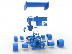 Supermodified front engine Winged race car Scale 1 to 25 3D 프린트 모델