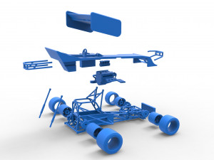 Supermodified front engine Winged race car Scale 1 to 25 3D 프린트 모델