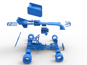Supermodified front engine Winged race car Scale 1 to 25 3D 프린트 모델