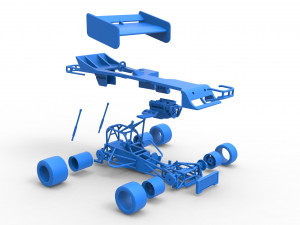 Supermodified front engine Winged race car Scale 1 to 25 3D 프린트 모델
