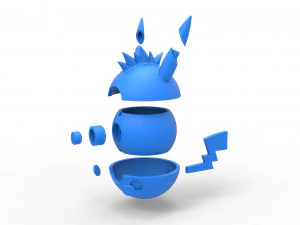 Orbe Pikachu Spike Modèles 3D en vedette