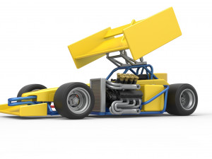 Supermodified front engine Winged race car V2 Scale 1 to 25 3D प्रिंट मॉडल