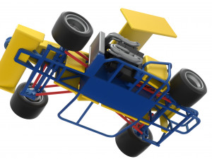 Supermodified front engine Winged race car V2 Scale 1 to 25 3D प्रिंट मॉडल