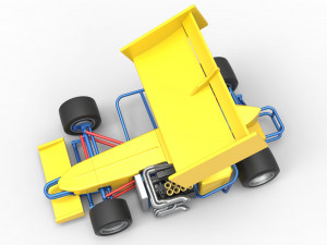 Supermodified front engine Winged race car V2 Scale 1 to 25 3D प्रिंट मॉडल