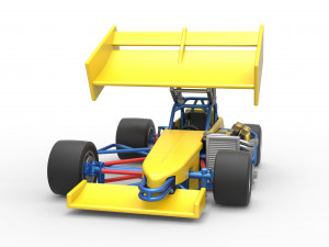 Supermodified front engine Winged race car V2 Scale 1 to 25 3D प्रिंट मॉडल