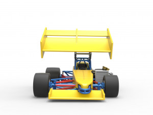 Supermodified front engine Winged race car V2 Scale 1 to 25 3D प्रिंट मॉडल