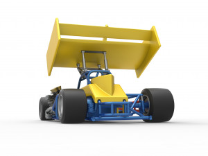 Supermodified front engine Winged race car V2 Scale 1 to 25 3D प्रिंट मॉडल