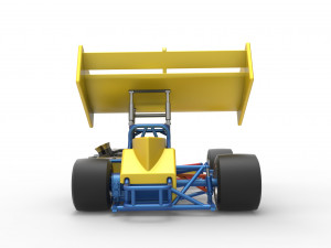 Supermodified front engine Winged race car V2 Scale 1 to 25 3D प्रिंट मॉडल