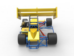 Supermodified front engine Winged race car V2 Scale 1 to 25 3D प्रिंट मॉडल