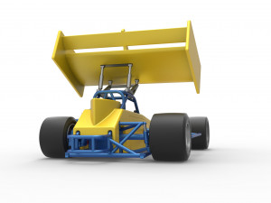 Supermodified front engine Winged race car V2 Scale 1 to 25 3D प्रिंट मॉडल