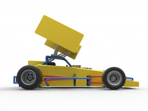 Supermodified front engine Winged race car V2 Scale 1 to 25 3D प्रिंट मॉडल