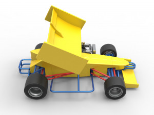 Supermodified front engine Winged race car V2 Scale 1 to 25 3D प्रिंट मॉडल