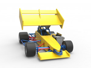 Supermodified front engine Winged race car V2 Scale 1 to 25 3D प्रिंट मॉडल