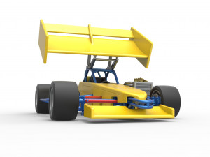 Supermodified front engine Winged race car V2 Scale 1 to 25 3D प्रिंट मॉडल