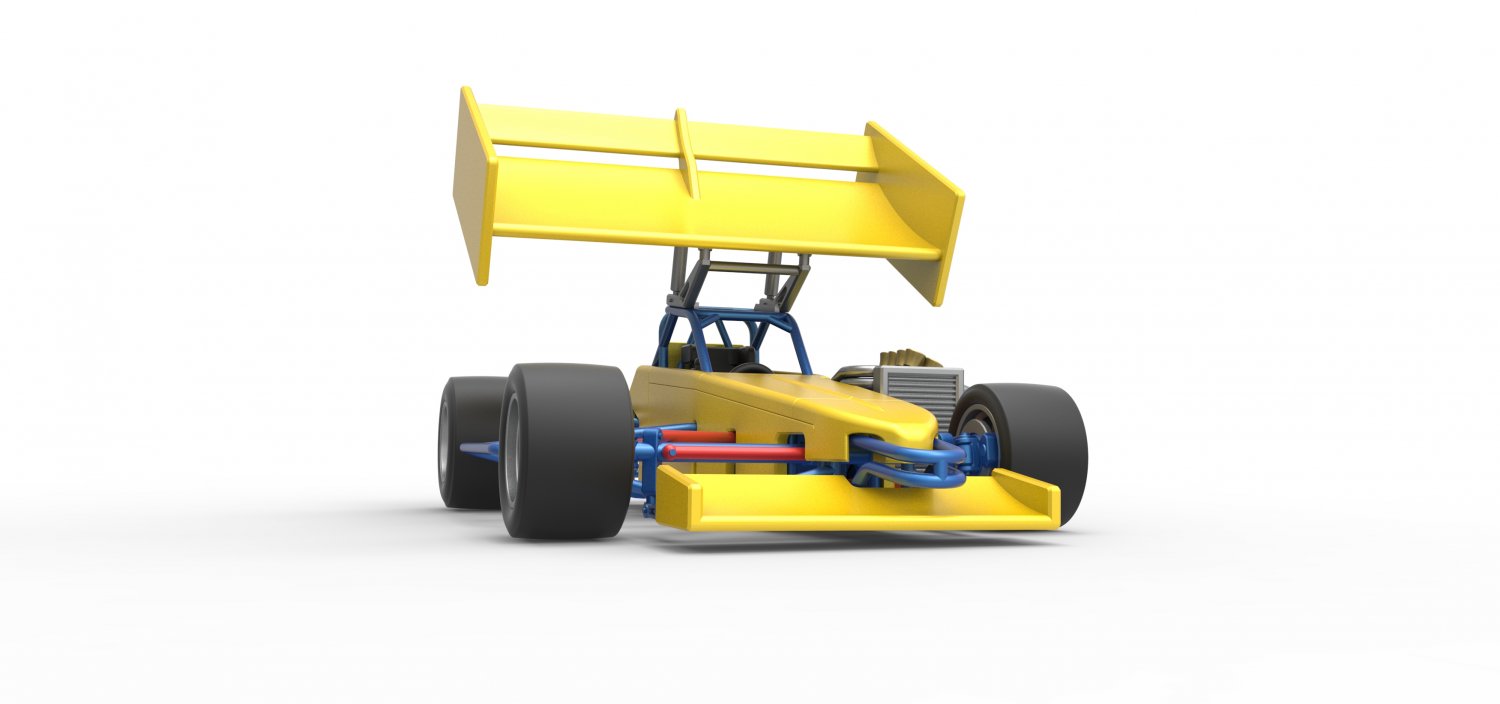 3D file Diecast Supermodified front engine Winged race car V2 Scale 1:25  🏎️・3D printing model to download・Cults