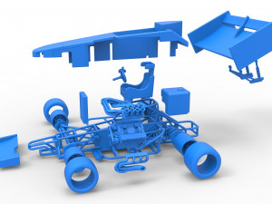 Supermodified front engine Winged race car V2 Scale 1 to 25 3D प्रिंट मॉडल