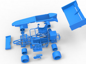 Supermodified front engine Winged race car V2 Scale 1 to 25 3D प्रिंट मॉडल